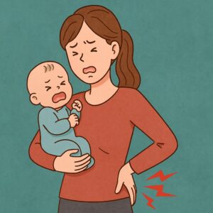 産後で腰痛の女性
