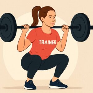 スクワットをする女性