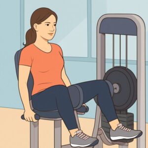 ヒップアブダクターをする女性
