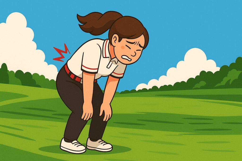 前屈で腰痛が悪化する女性