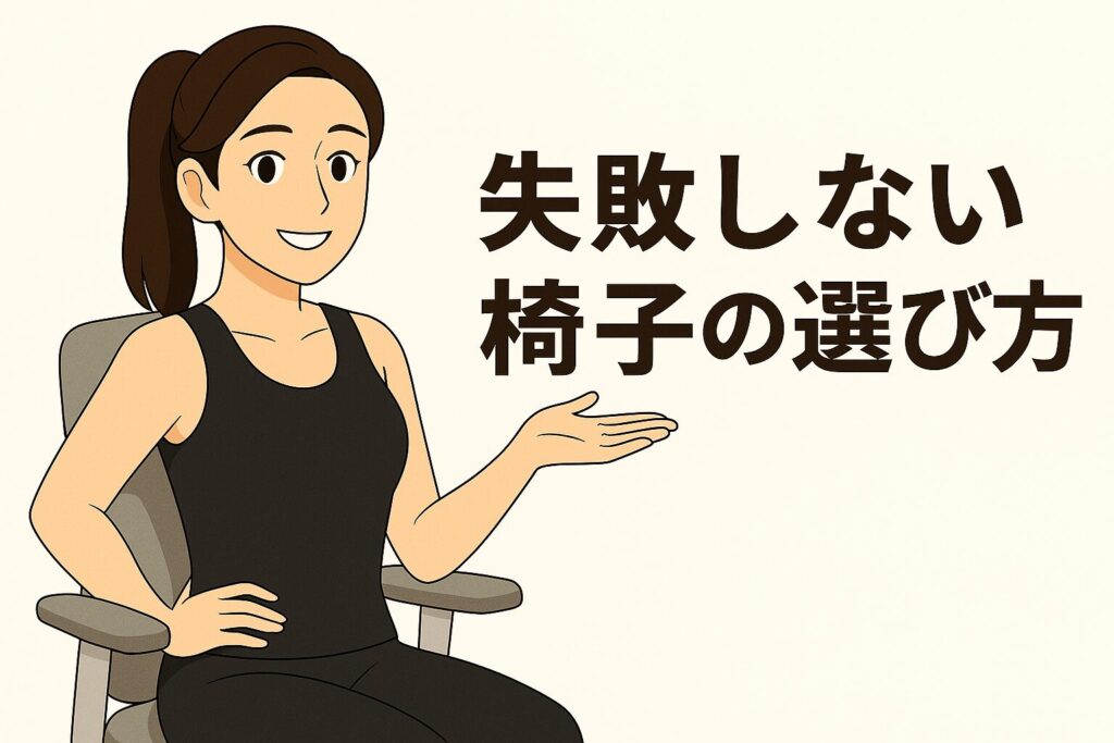 腰痛持ちが失敗しない椅子の選び方【7つのポイント】を解説する女性