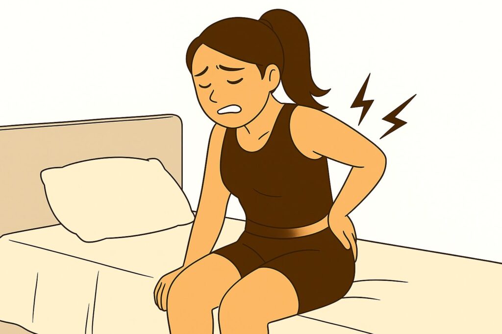朝起きて腰痛い女性